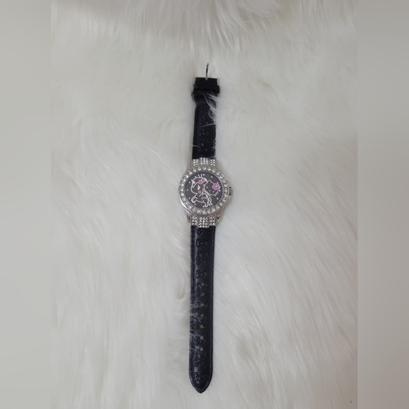 Rare tokidoki Unicorno Hello Kitty Black Pleather Rhinestone Watch - Picture 1 of 8